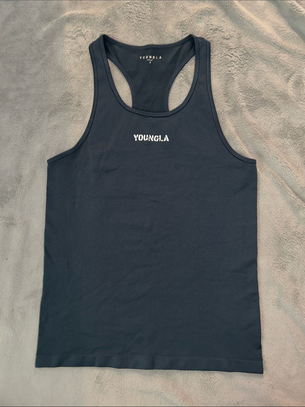 YoungLA athletic Racerback Tank with White Logo